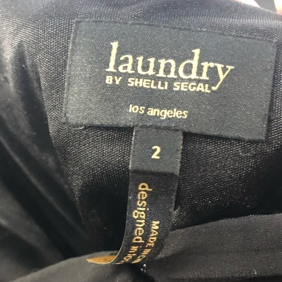 Laundry by Shelli Segal Black Drape Front Sleeveless Cocktail Dress 2 - Picture 4 of 4